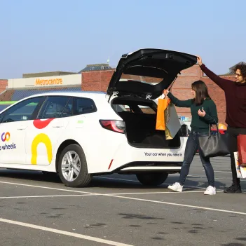 CoMoUK - People loading the boot of a shared car