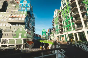 Colourful and unusual houses in Zaandam, the Netherlans.