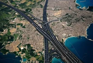 View of a city from above