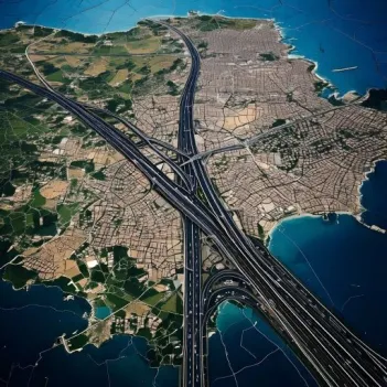 View of a city from above